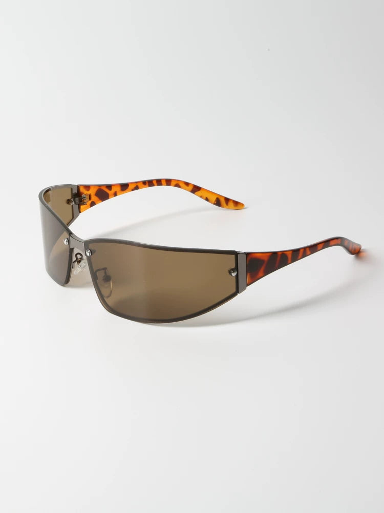 Y2K Futurist Metal Sunglasses - Lumivault