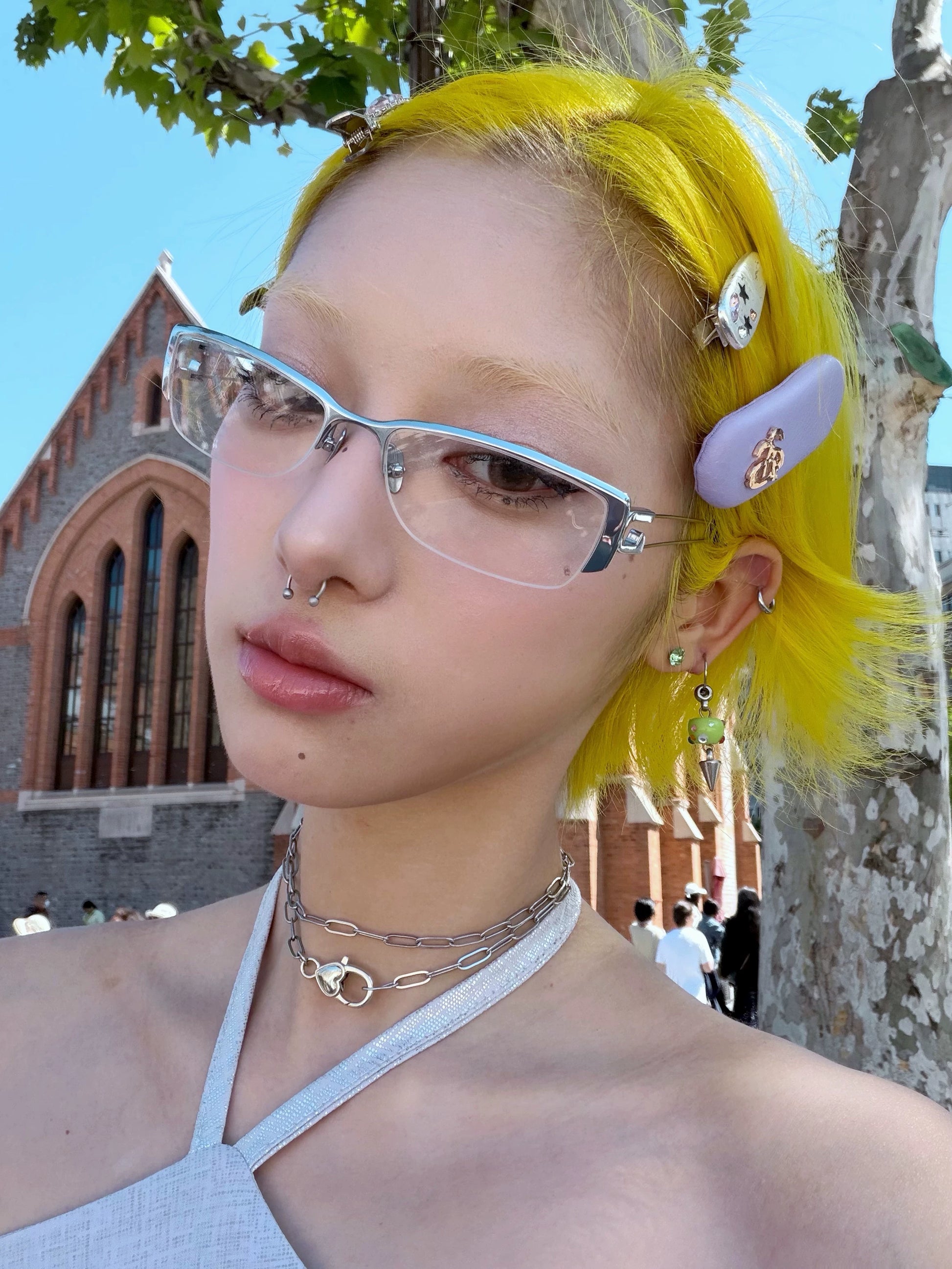 Titanium Paperclip Semi-Rimless Glasses - Lumivault
