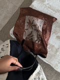 Artistic Pleated Contrast Tote Bag - Lumivault