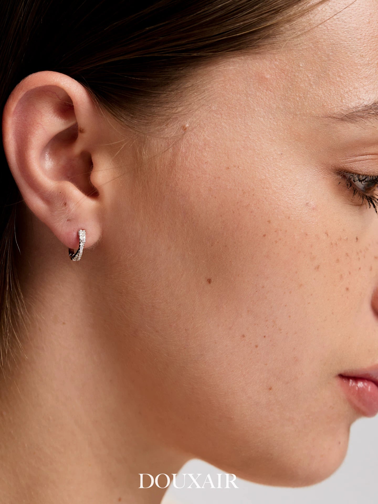 Crossover Zircon Silver Stud Earrings,Lumivault.