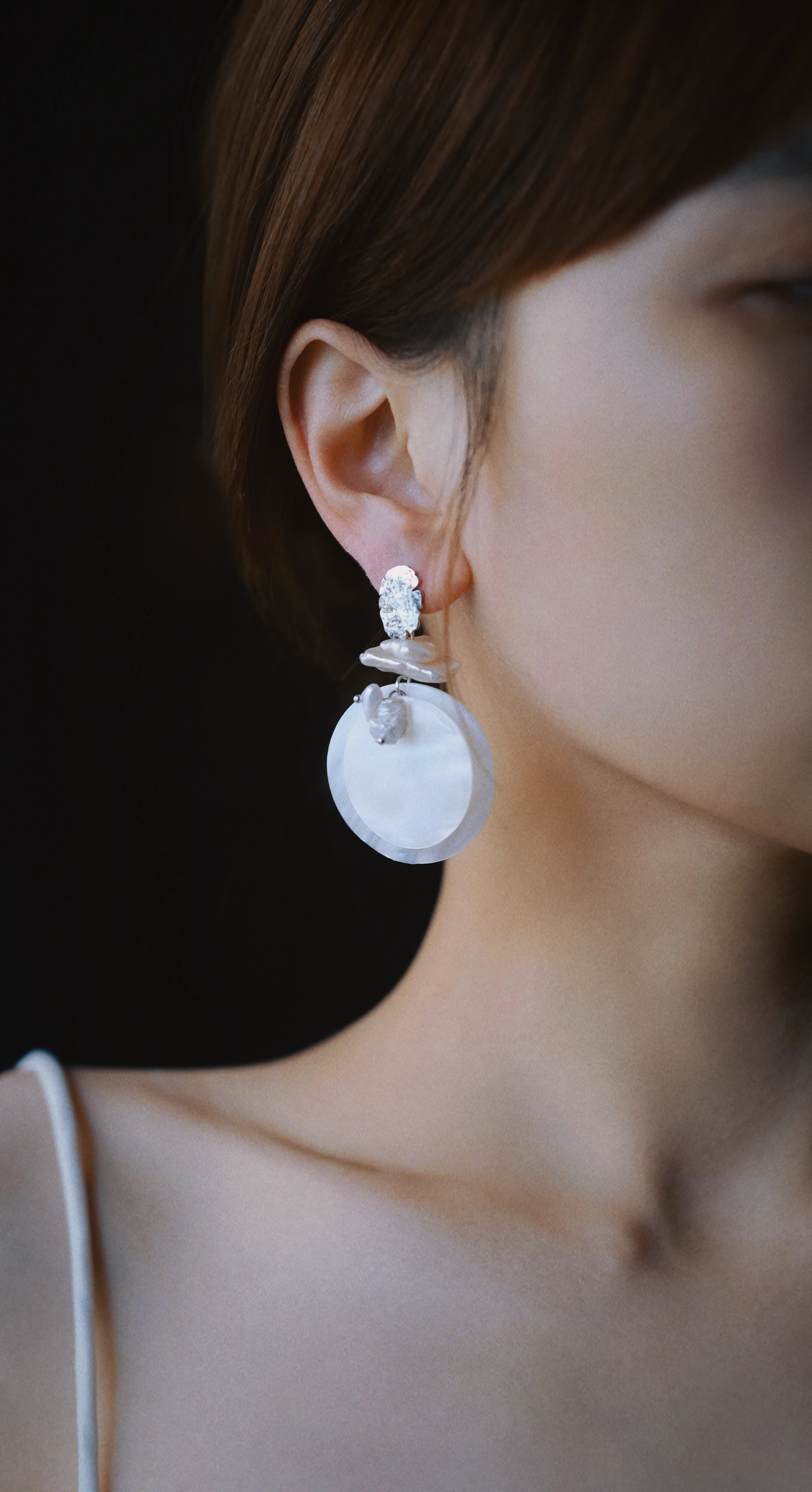 Baroque Pearl Shell Pendant Earrings