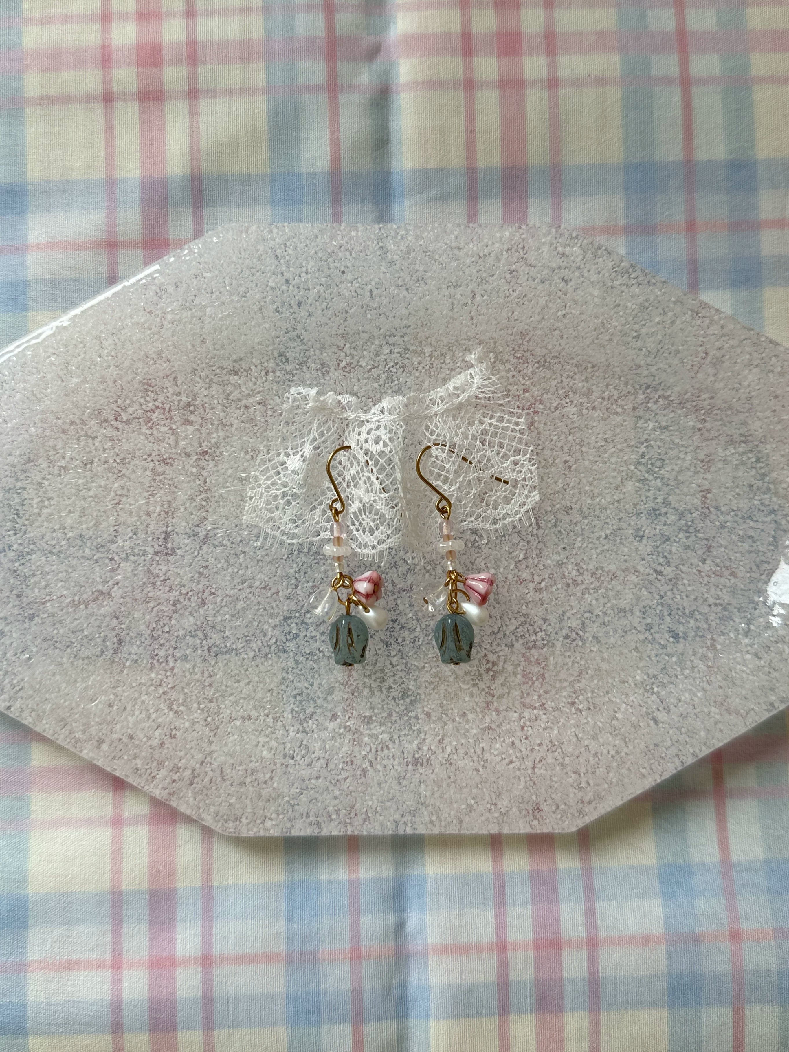 Spring Lily of the Valley Floral Earrings - Lumivault