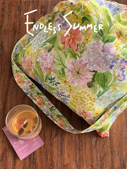 Garden Breeze Floral Cotton Crossbody Bag - Lumivault