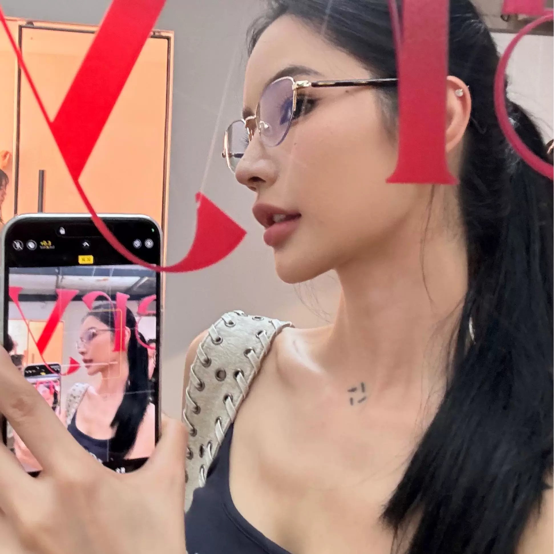 Semi-rimless Cat-eye Eyeglasses - Lumivault