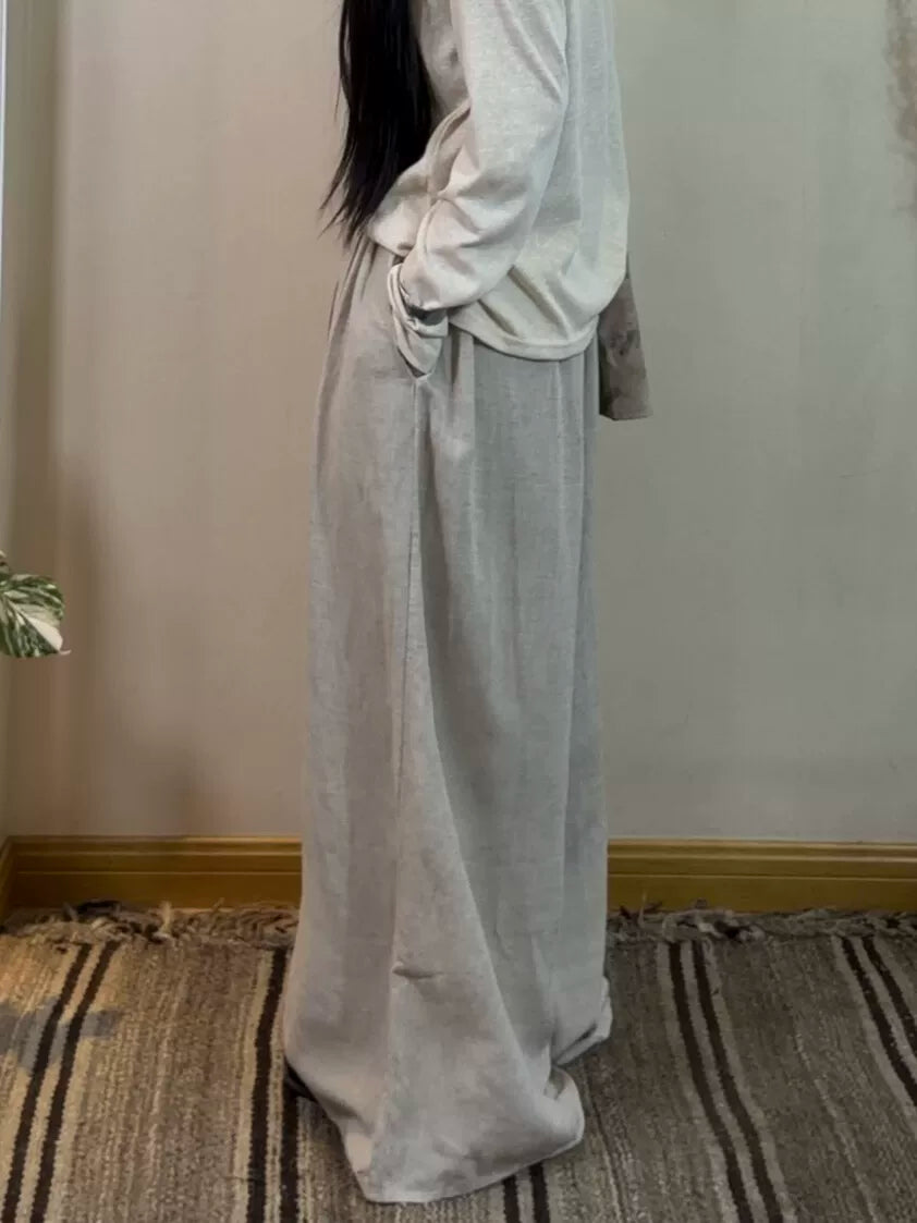 Accordion Pleated Linen Culotte Pants