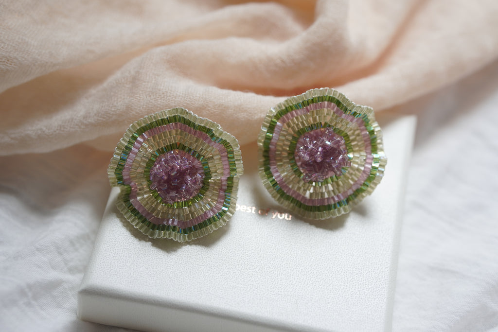 Handmade Vacation Seed Beaded Earrings,Lumivault.