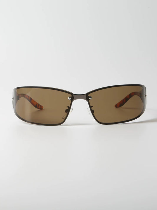 Y2K Futurist Metal Sunglasses - Lumivault