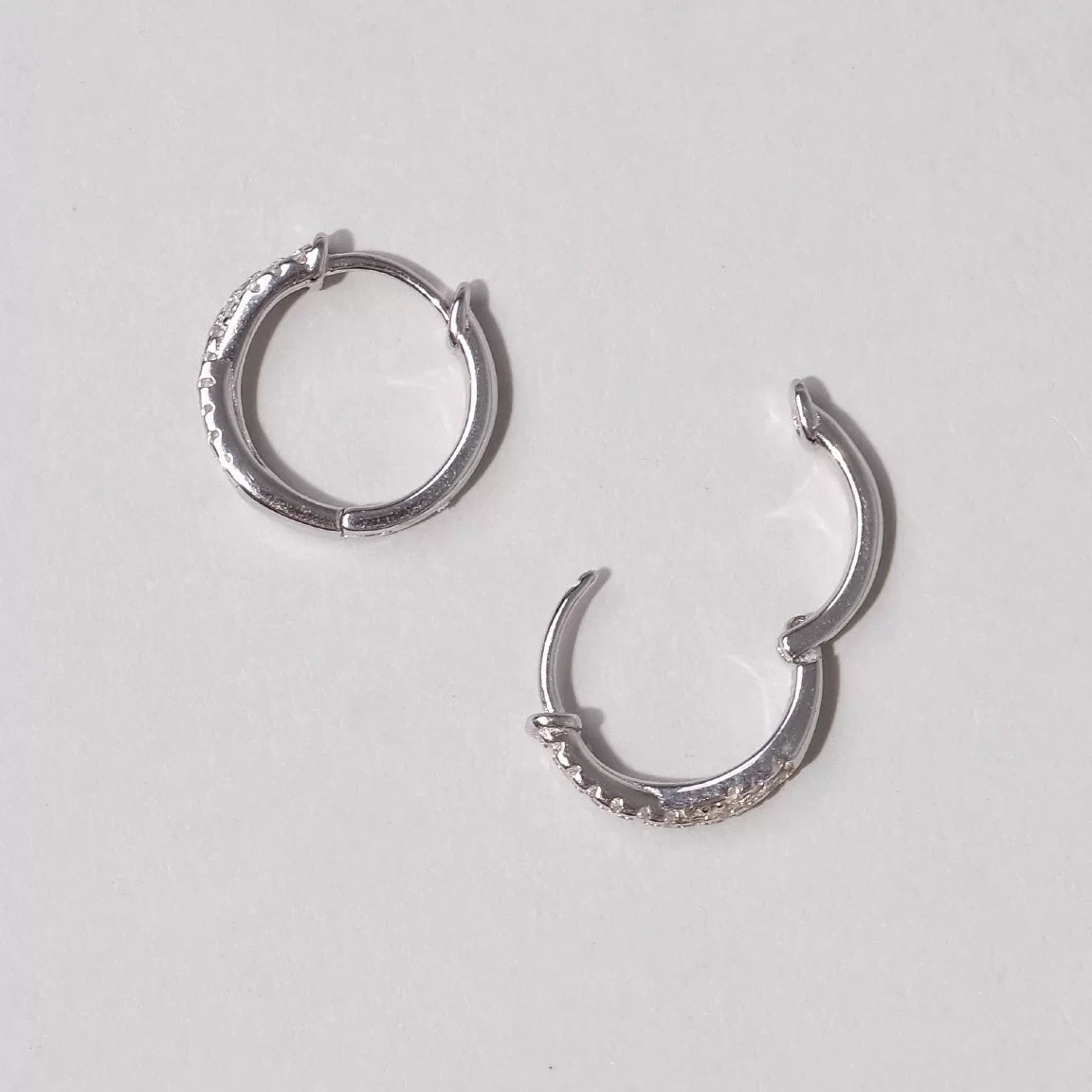 Crossover Zircon Silver Stud Earrings,Silver-plated Copper,Lumivault.