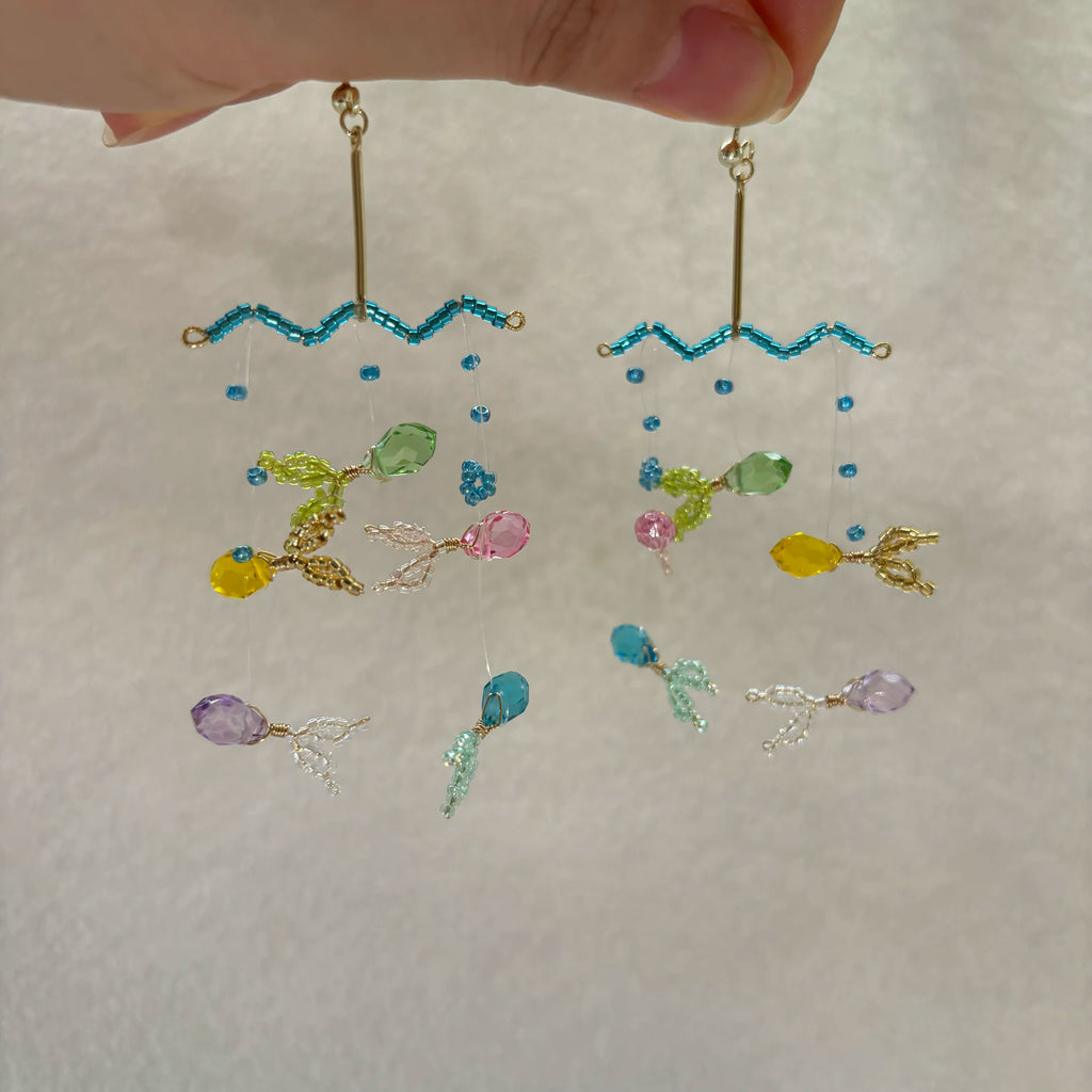 Color Fish Beaded Earrings,Lumivault.