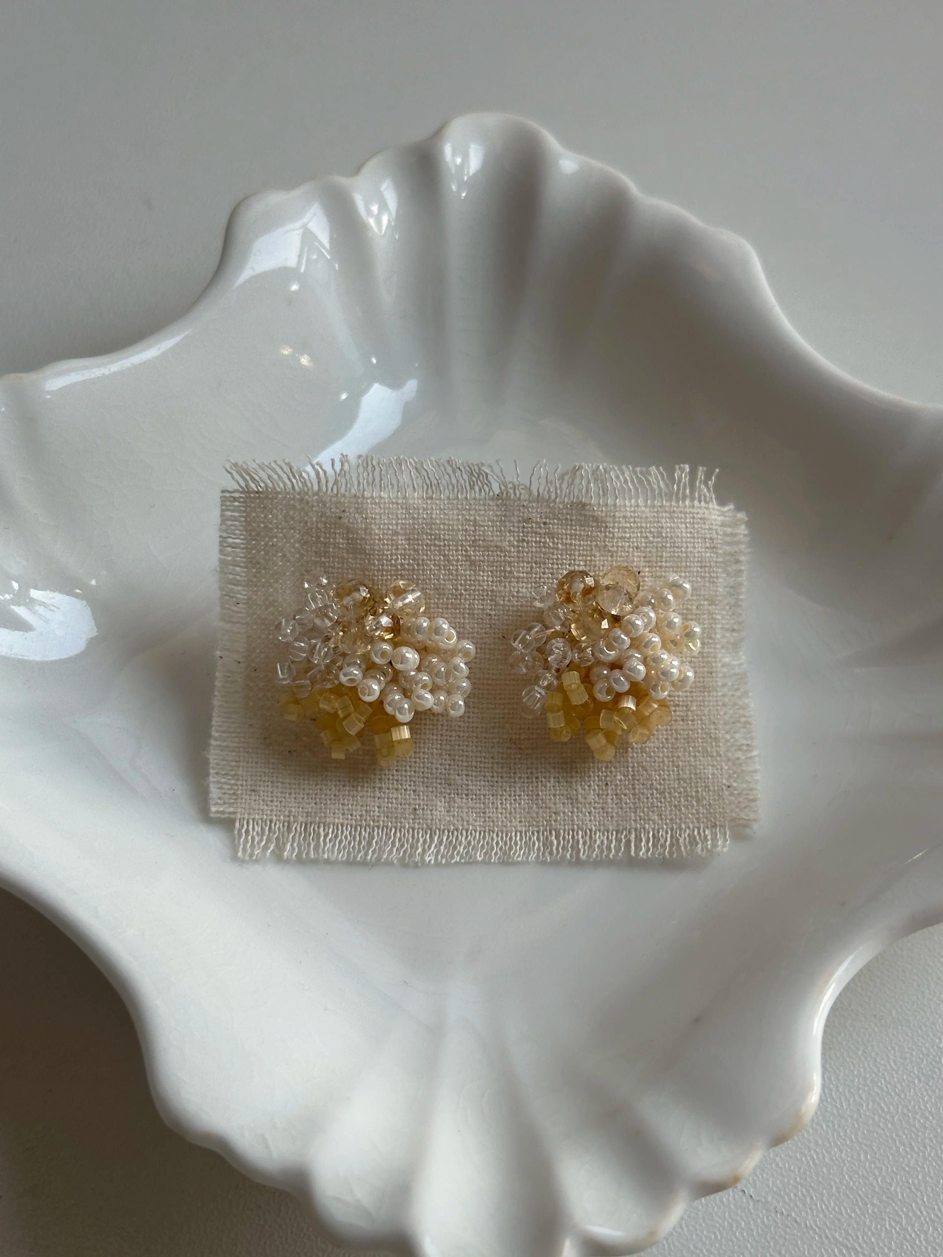 Fresh Citrine Gentle Beaded Studs - Lumivault