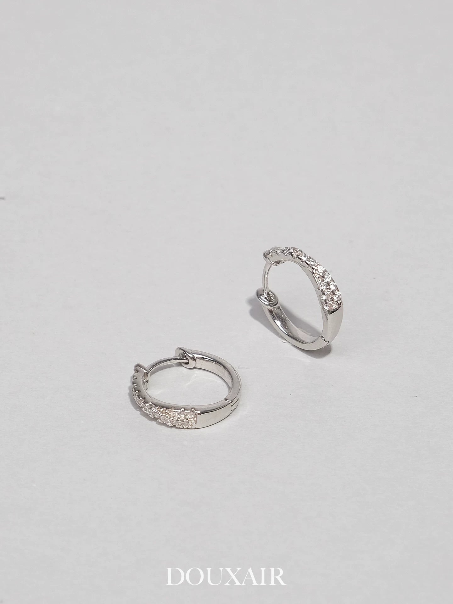 Crossover Zircon Silver Stud Earrings,Lumivault.