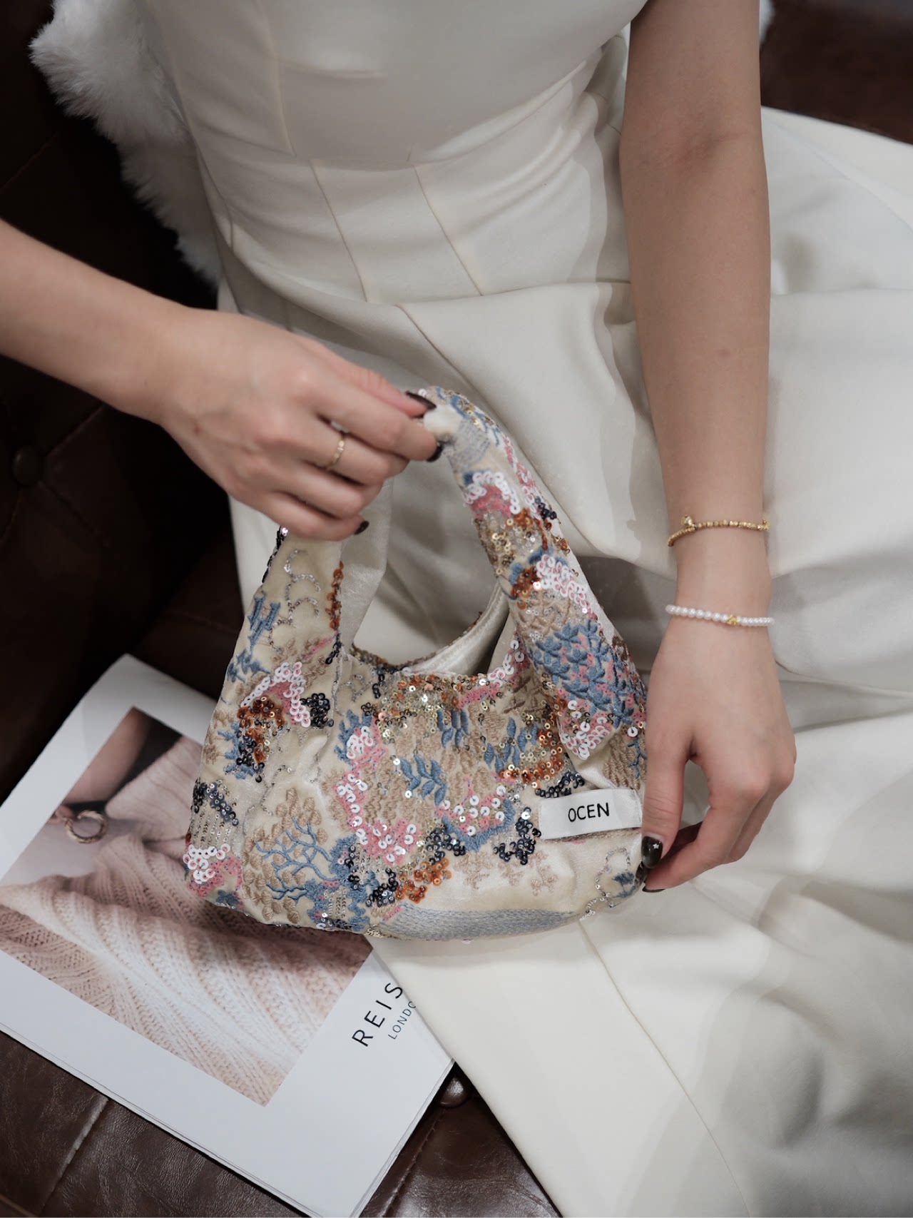 Palace Style Sequin Velvet Handbag - Lumivault