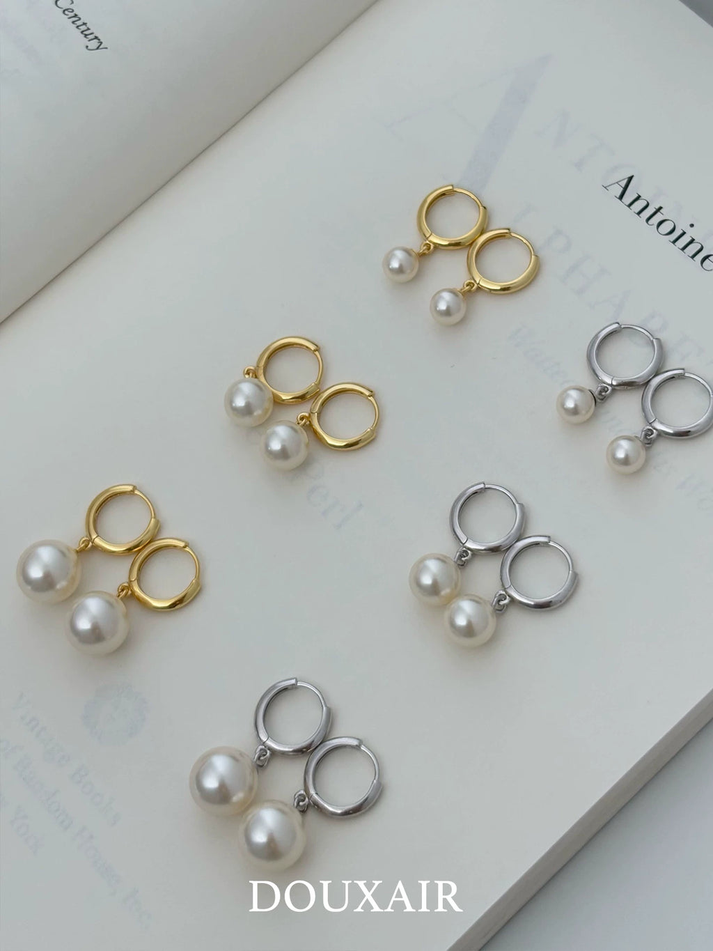 Single Pearl Silver Stud Earrings,Lumivault.