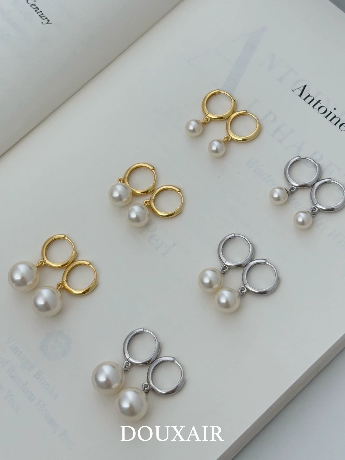 Single Pearl Silver Stud Earrings,Lumivault.