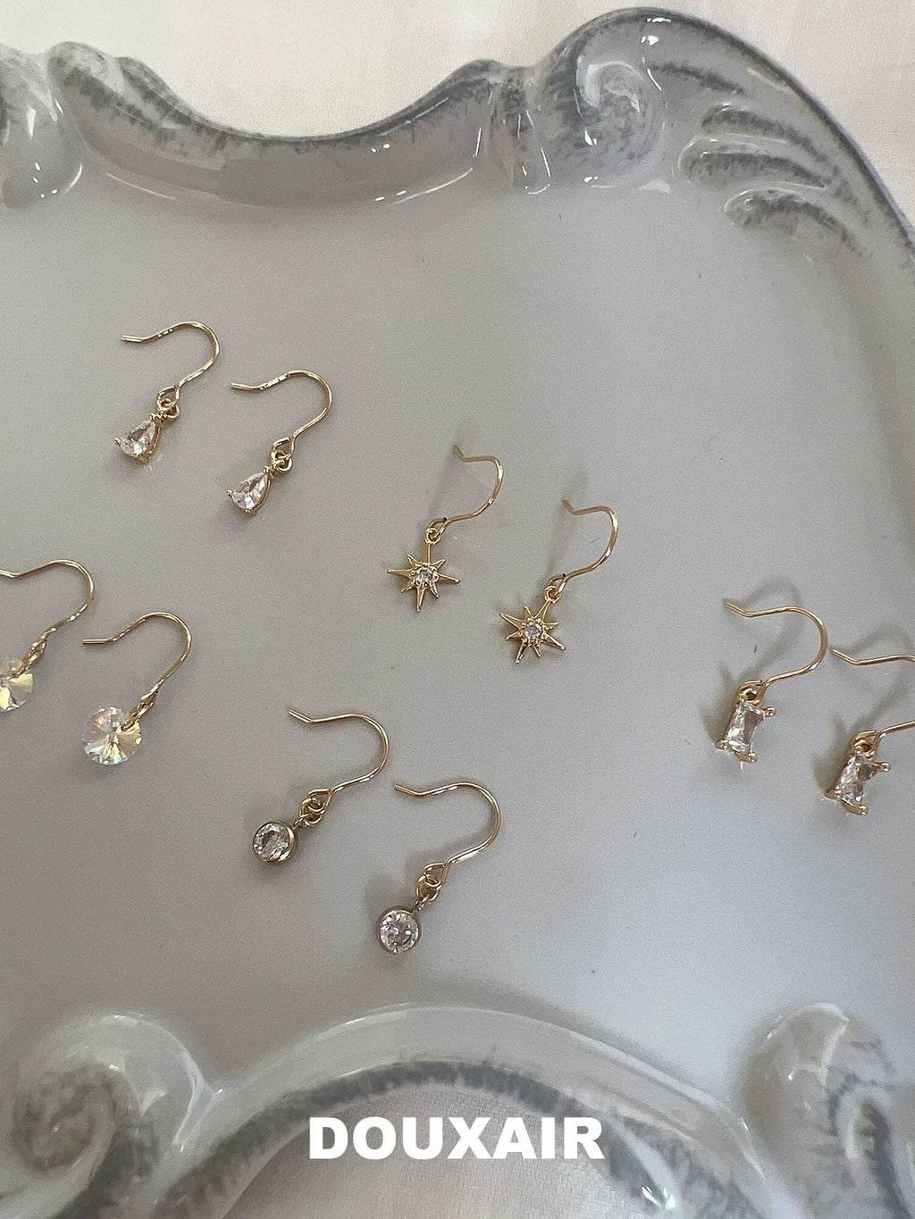 Mini Zircon 14K Gold Plated Stud Earrings,Lumivault.