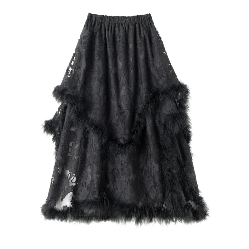 Burnout Blossom Asymmetrical Skirt