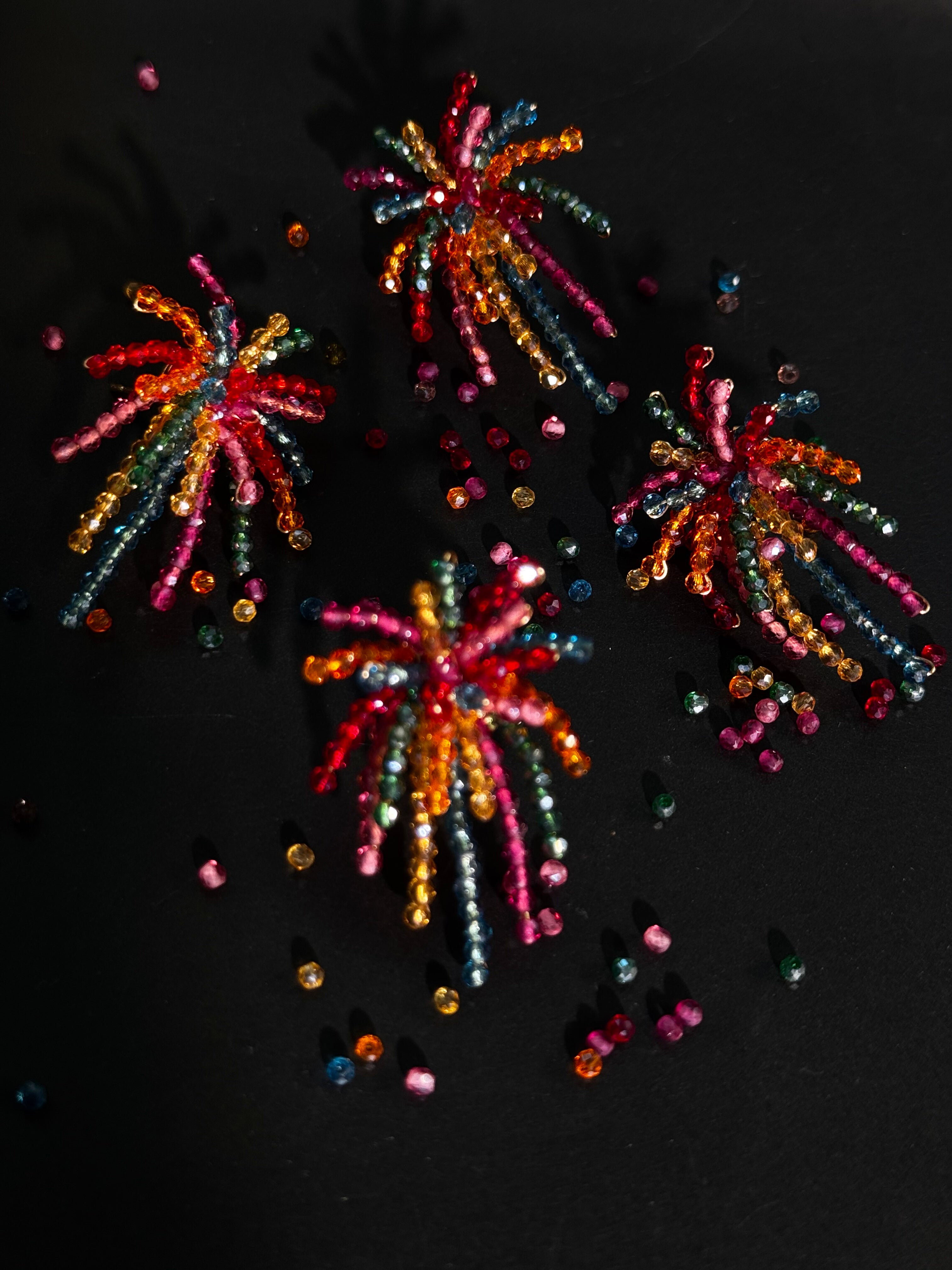 Cute Fireworks Beaded Earrings,Lumivault.