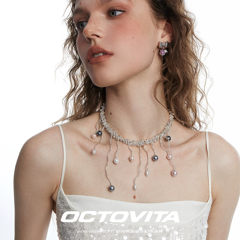 Raindrops Pearl Choker,Lumivault.