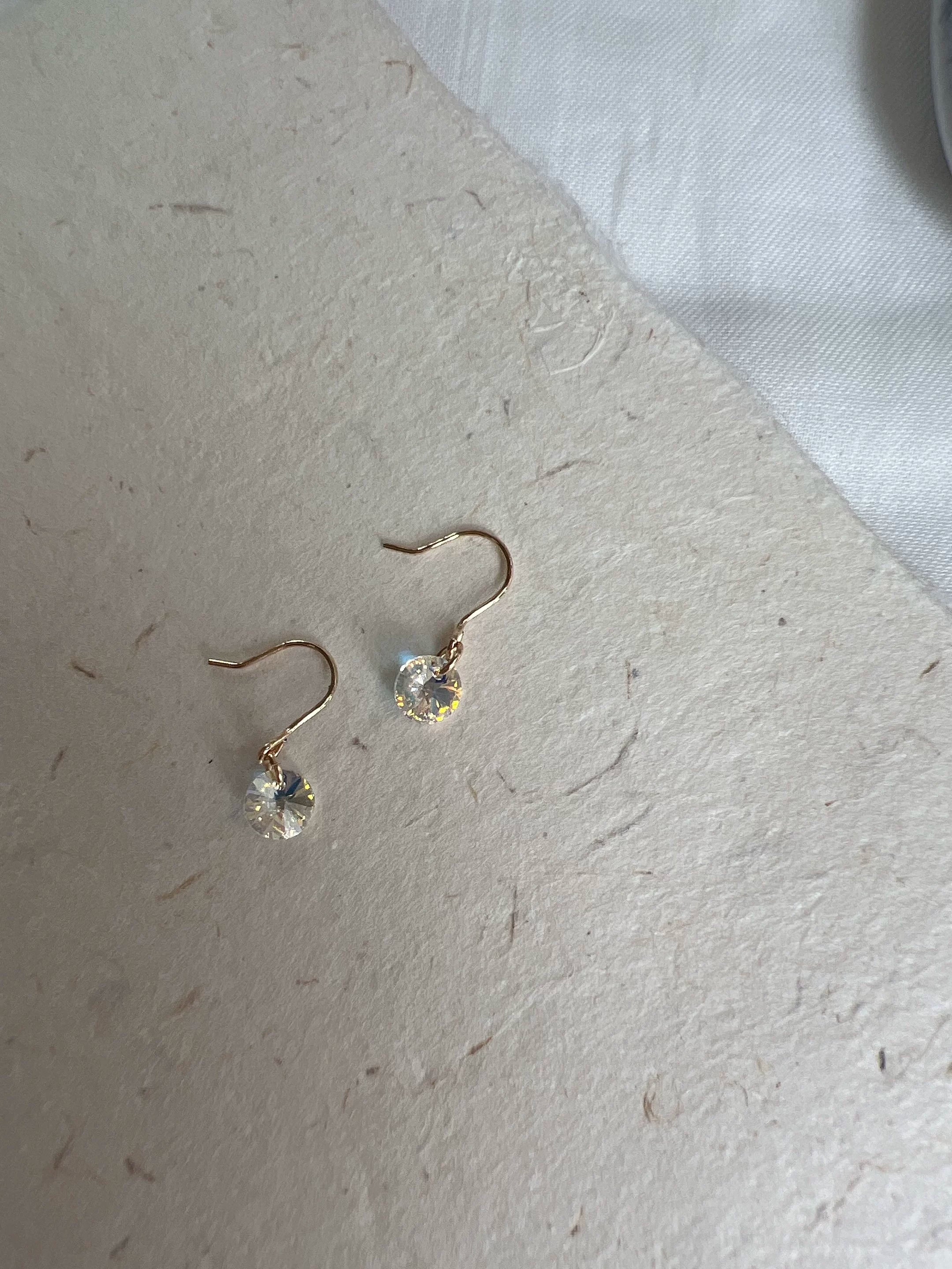Mini Zircon 14K Gold Plated Stud Earrings,#2,Lumivault.