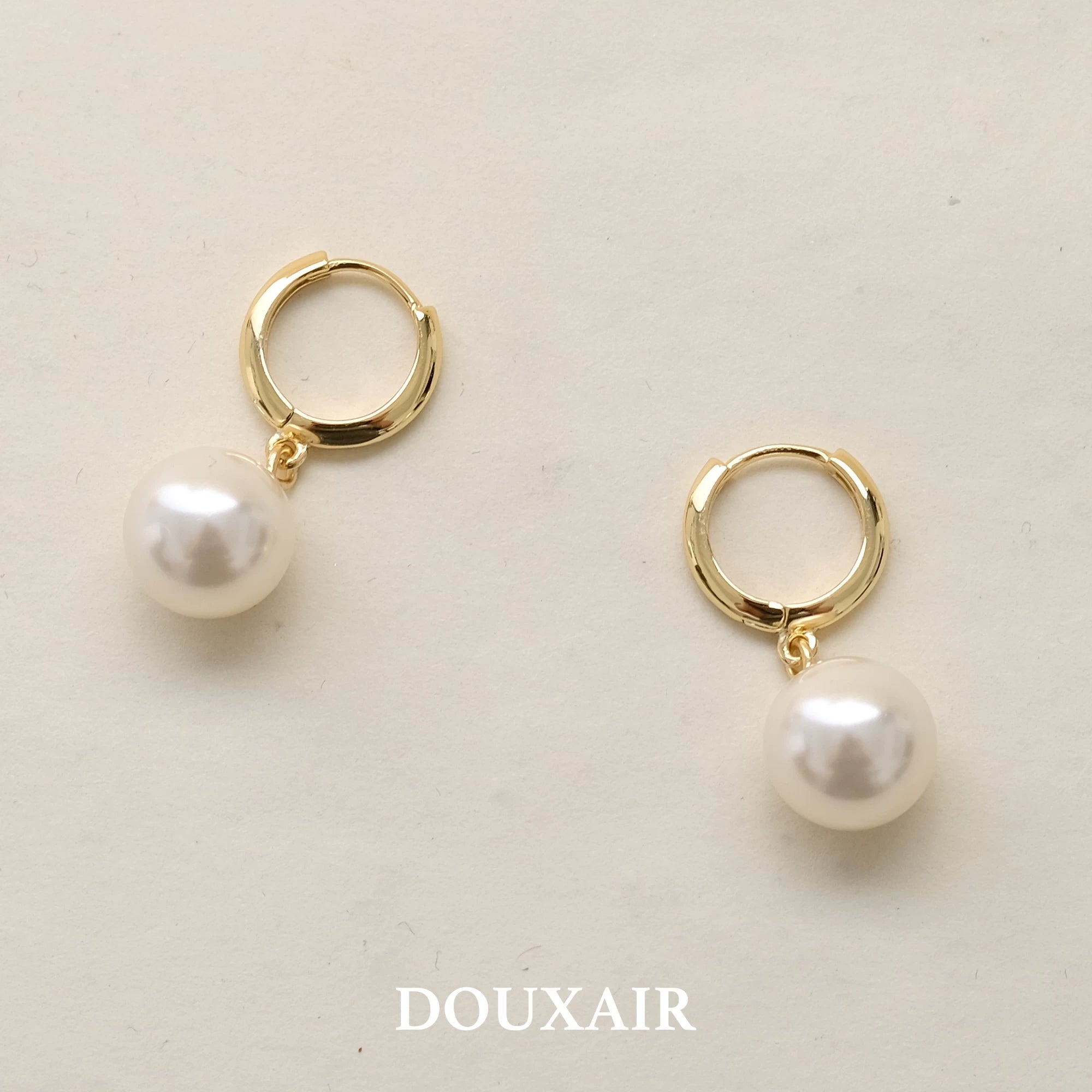 Single Pearl Silver Stud Earrings,10mm Gold Earrings,Lumivault.