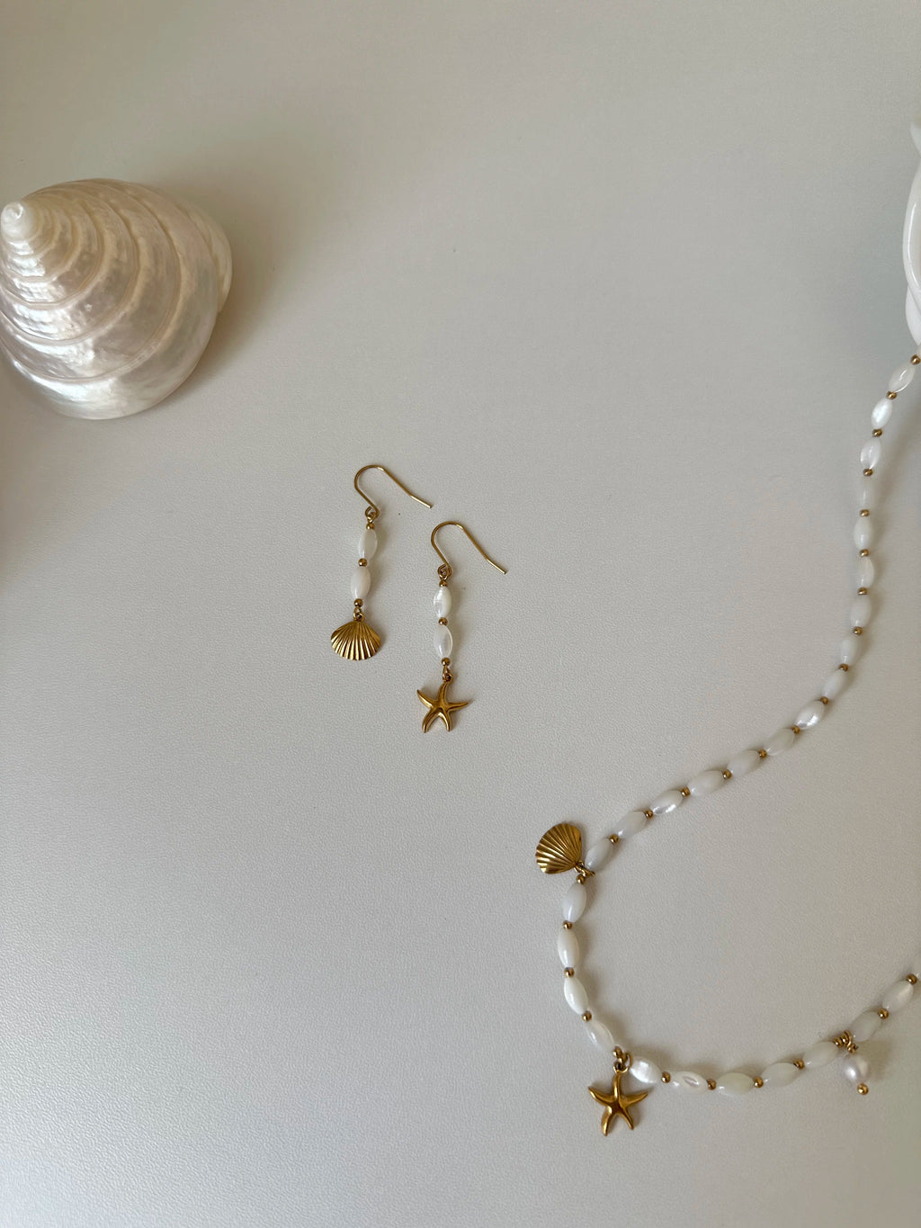 Elegant Shell Starfish Asymmetrical Earrings - Lumivault
