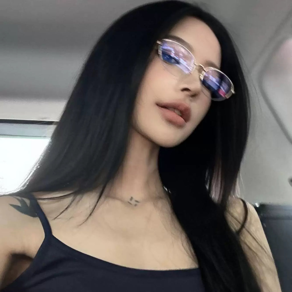 Semi-rimless Cat-eye Eyeglasses - Lumivault