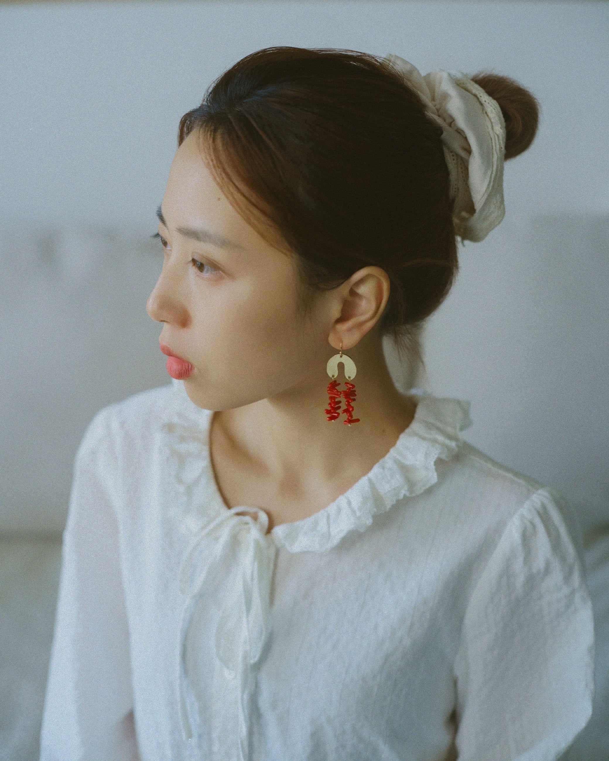 Vintage Sea Bamboo Coral Earrings