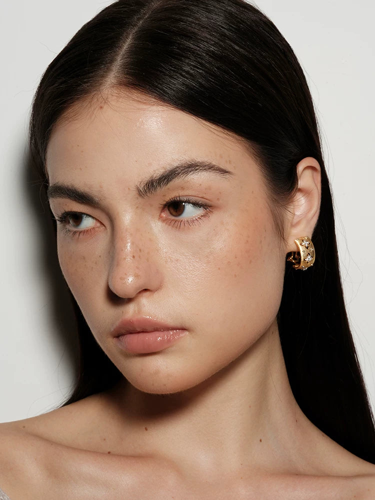 Retro Hollow Flower Four-leaf Clover Earrings,Lumivault.