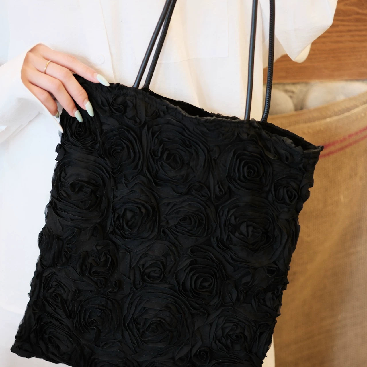 Black Rose Tote Bag - Lumivault