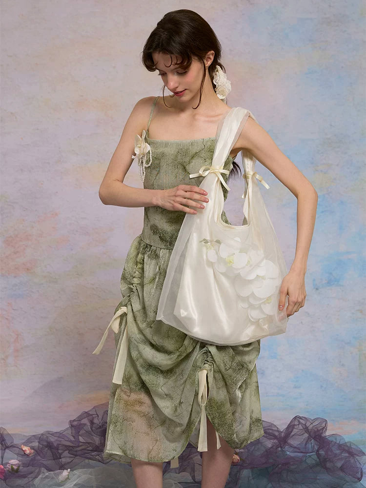 Ethereal Butterfly Orchid Organza Tote Bag - Lumivault