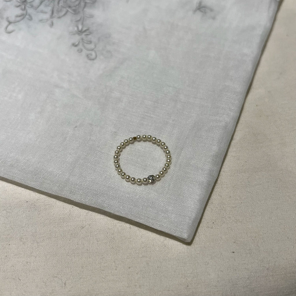 Pearl Plain Ring,58mm inner diameter [with diamond],Lumivault.