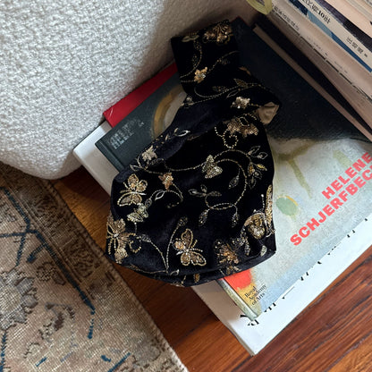 Vintage Golden Butterfly Velvet Handbag - Lumivault