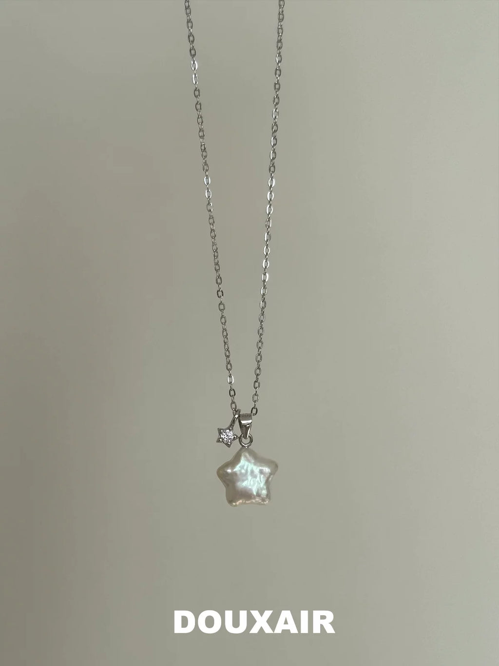 Lucky Star Peal Silver Necklace,Lumivault.