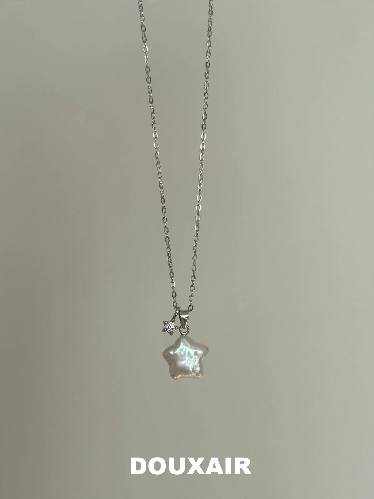 Lucky Star Peal Silver Necklace,Lumivault.
