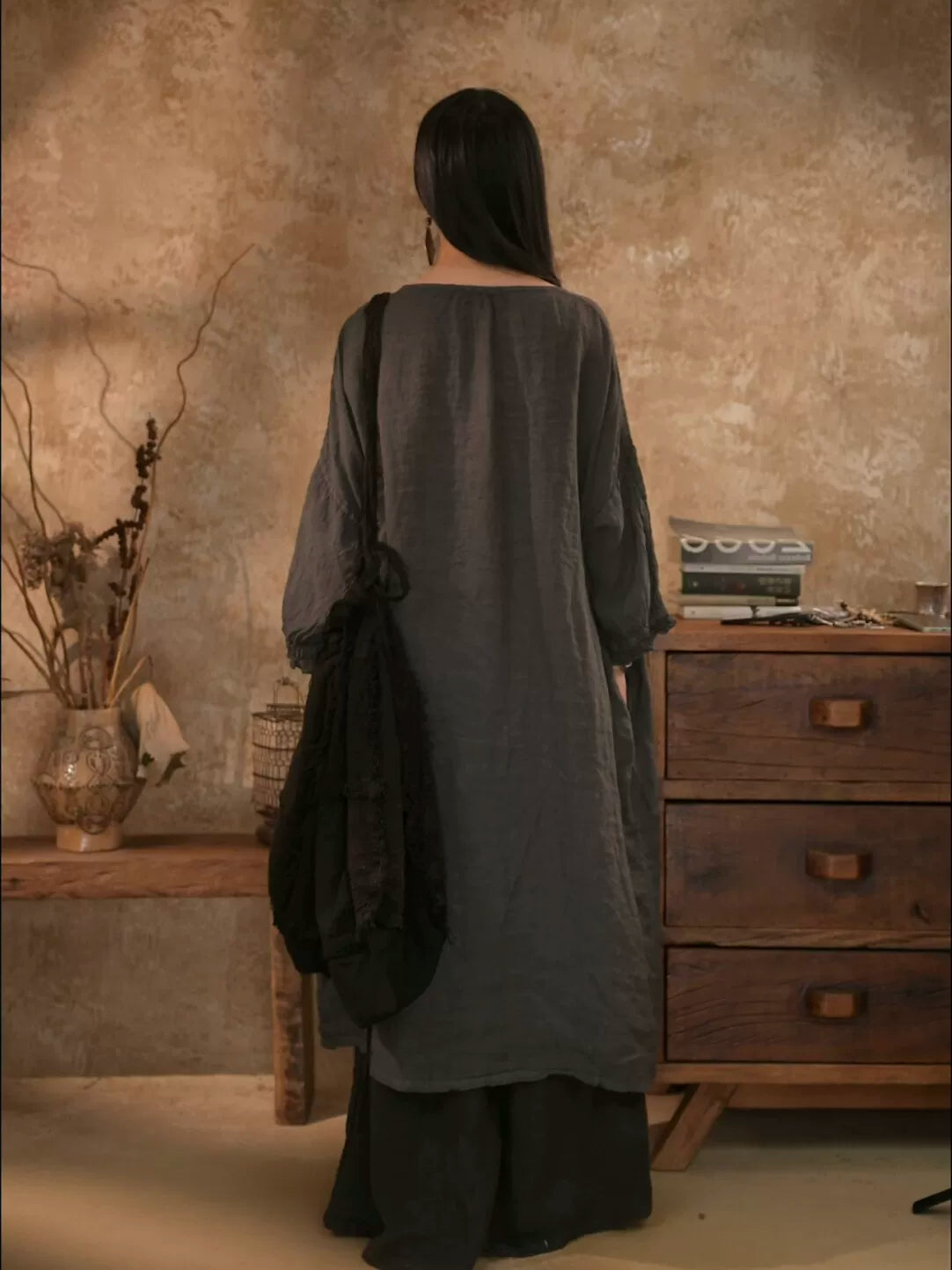 Vintage Linen Robe Dress