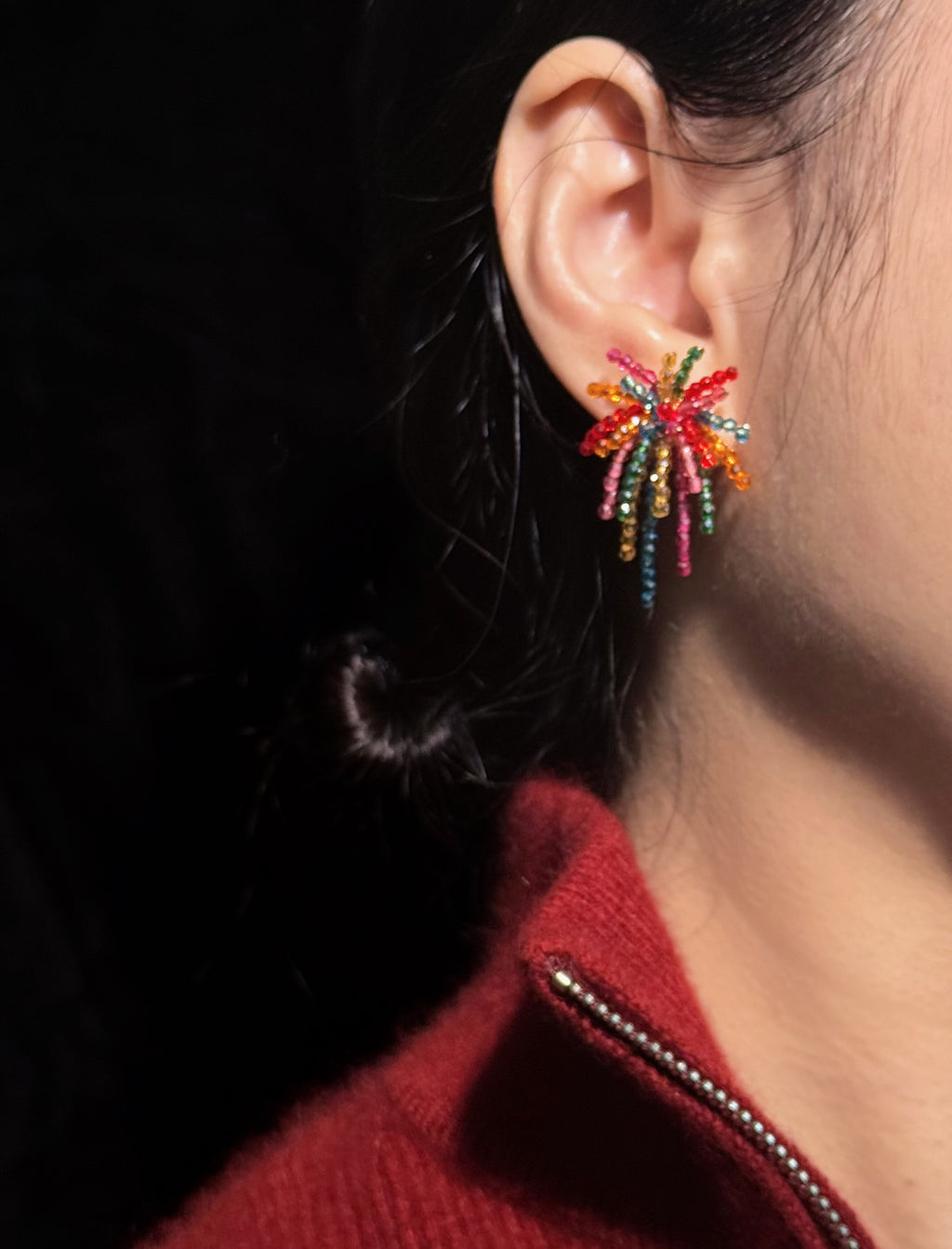 Cute Fireworks Beaded Earrings,Lumivault.