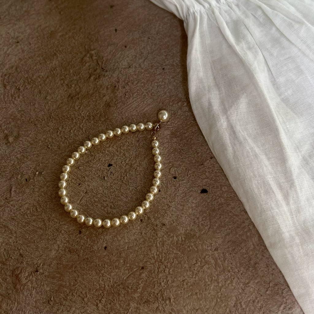 Pearl 14K Gold Bracelet,16cm Circumference (4mm),Lumivault.