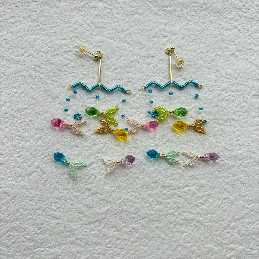 Color Fish Beaded Earrings,Lumivault.