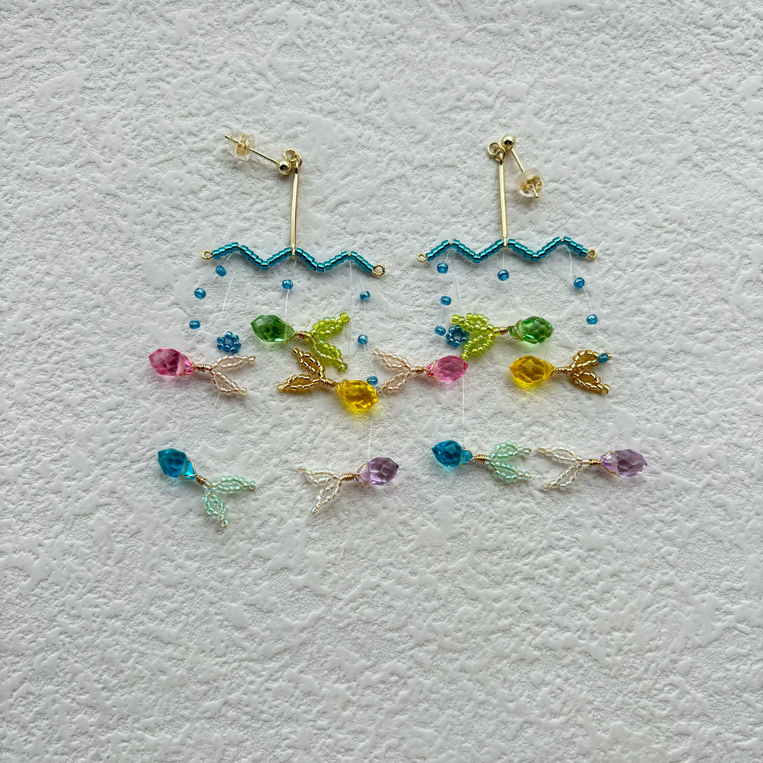 Color Fish Beaded Earrings,Lumivault.