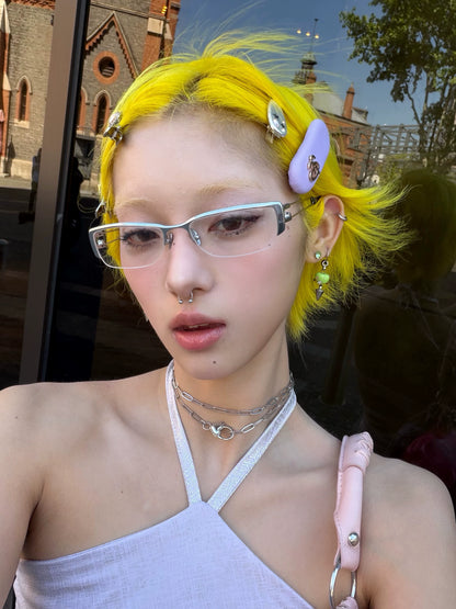Titanium Paperclip Semi-Rimless Glasses - Lumivault