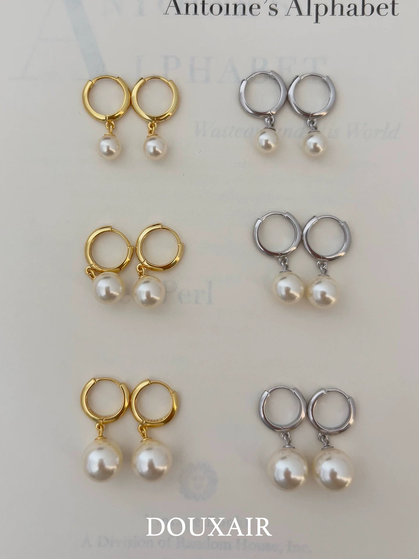 Single Pearl Silver Stud Earrings,Lumivault.
