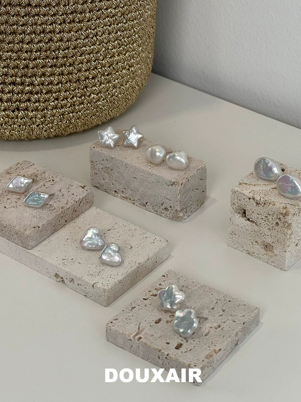 Cute Baroque Pearl Stud Earrings,Lumivault.