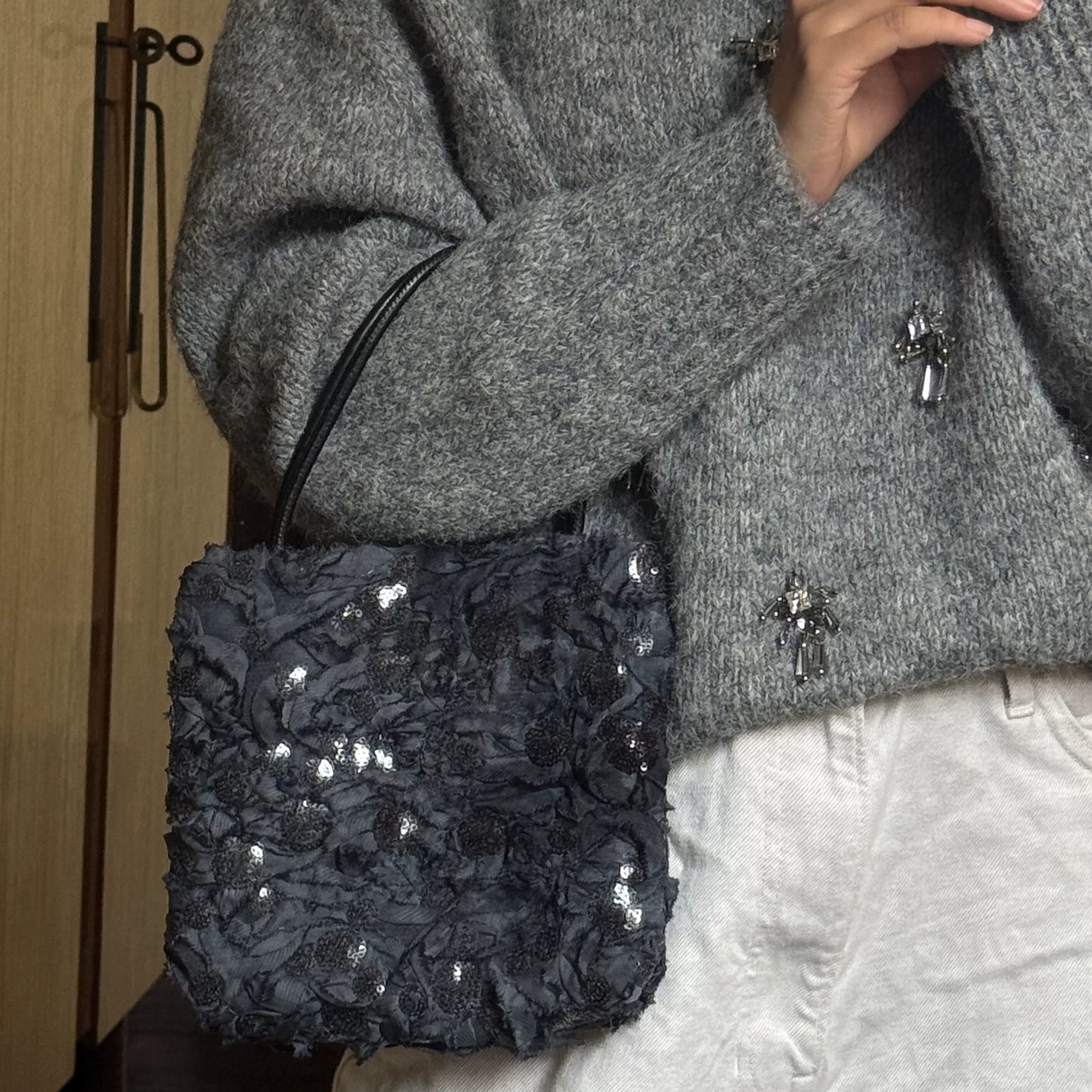 Vintage Sequin Hollow Evening Bag - Lumivault