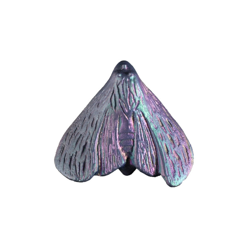 Moths To A Flame Ceramic Brooch,Blue,Lumivault.