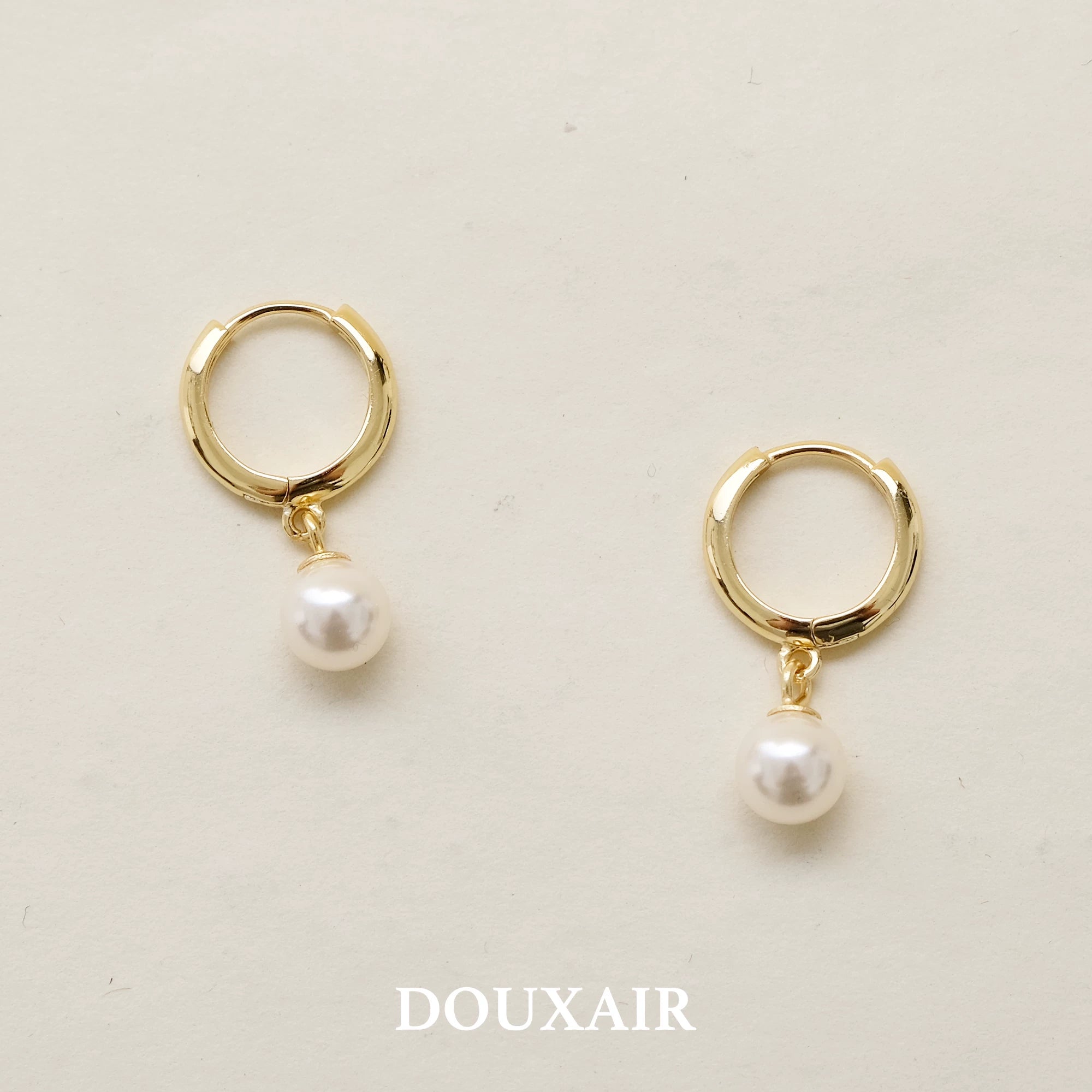 Single Pearl Silver Stud Earrings,6mm Gold Earrings,Lumivault.