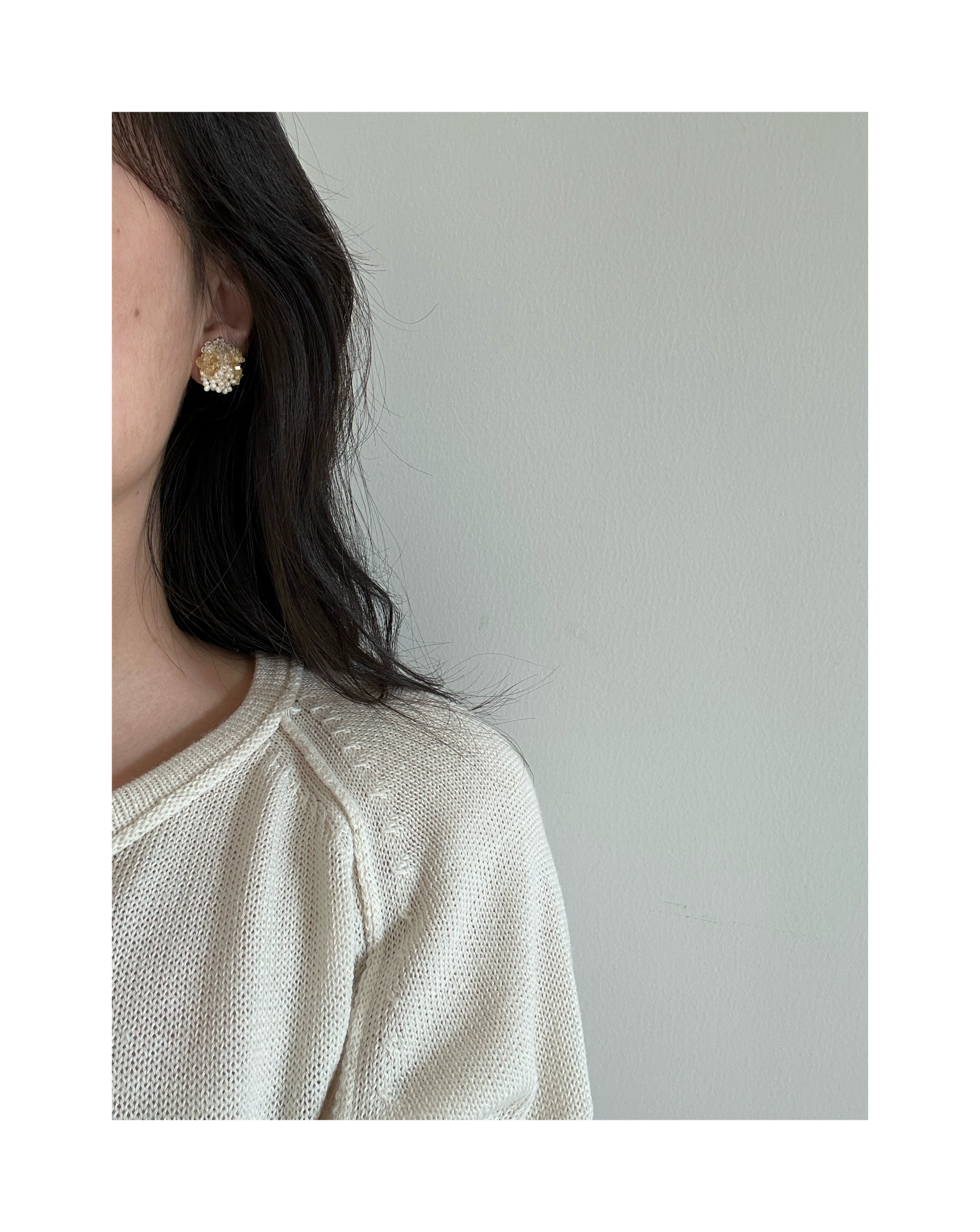 Fresh Citrine Gentle Beaded Studs - Lumivault