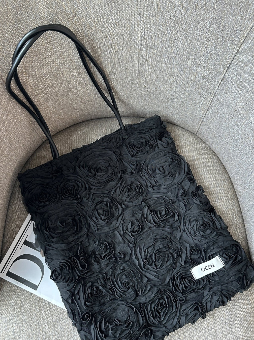Black Rose Tote Bag - Lumivault
