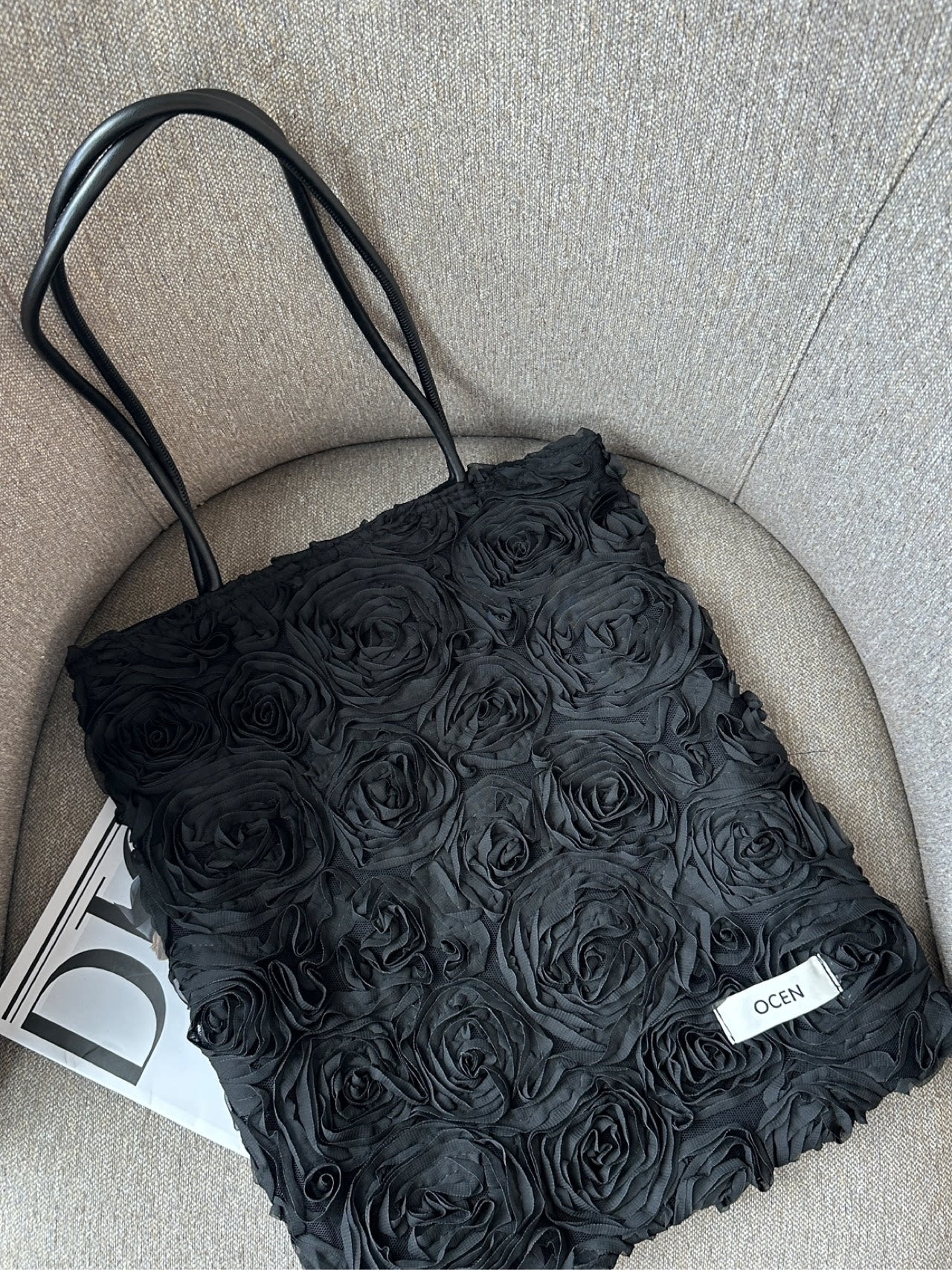 Black Rose Tote Bag - Lumivault