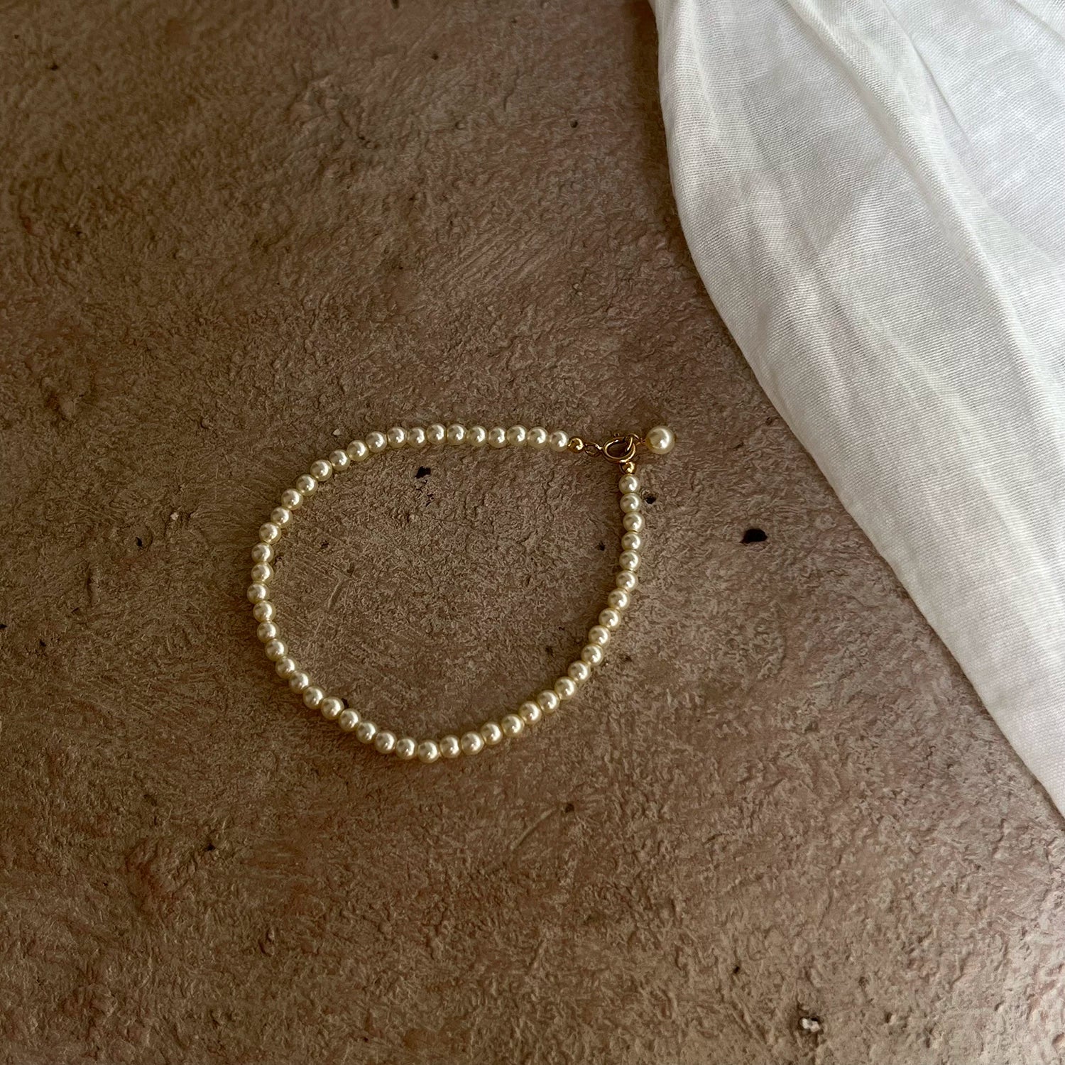 Pearl 14K Gold Bracelet,16cm Circumference (3mm),Lumivault.