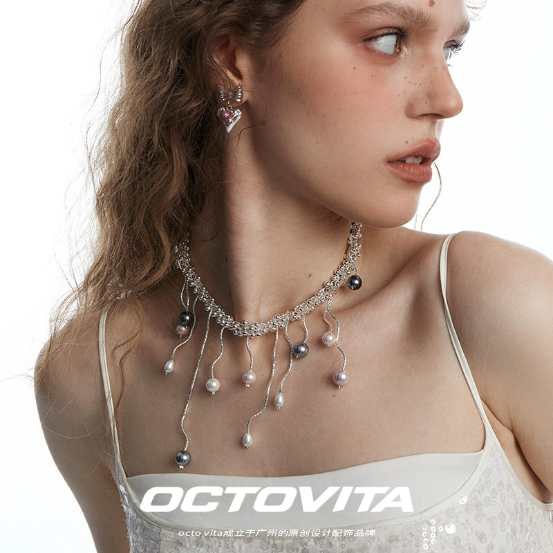 Raindrops Pearl Choker,Lumivault.